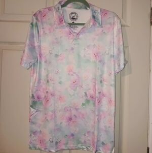 Proud 90 Womens Sz S Tropical Print Golf Polo